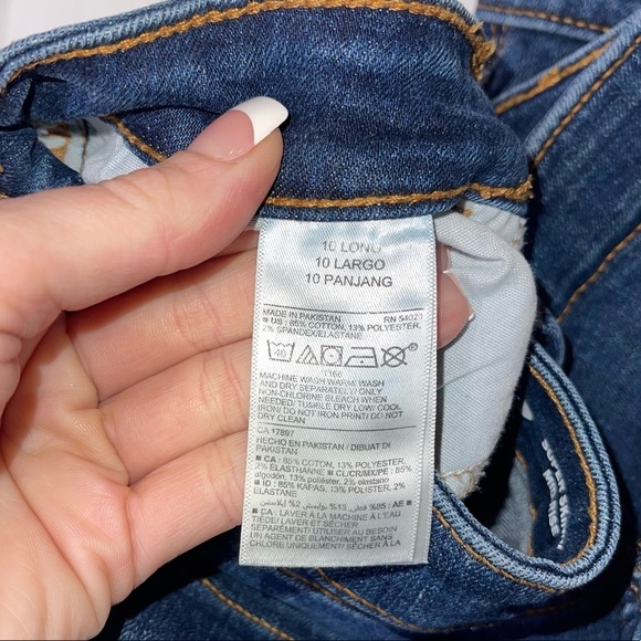 OLD NAVY Blue Distressed Rockstar Super Skinny Mid-Rise Jeans 10 Long - Picture 3 of 6